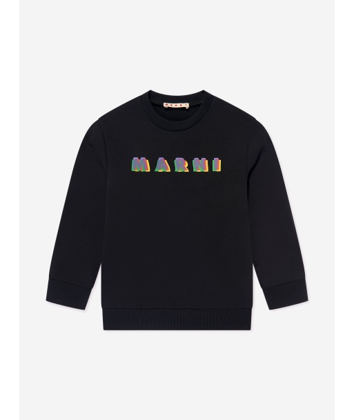 MARNI Kids Logo Sweatshirt in Black solde