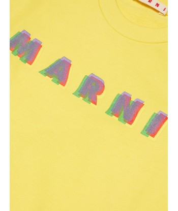 MARNI Kids Logo Sweatshirt in Yellow en ligne