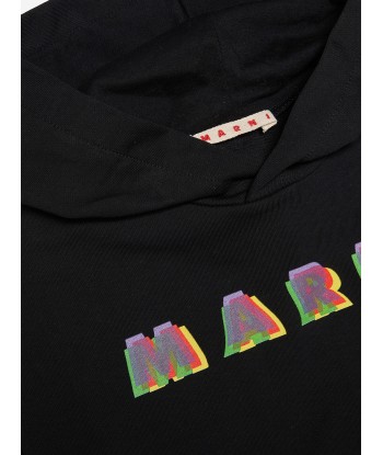 MARNI Kids Sleeveless Logo Hoodie in Black votre