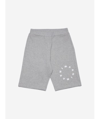 MARNI Kids Round Logo Shorts in Grey en stock