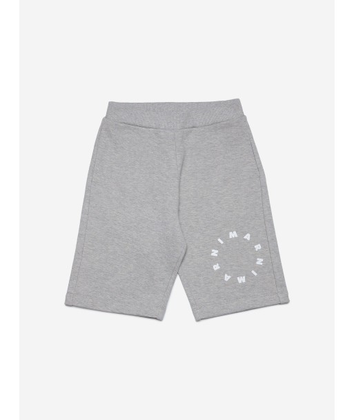 MARNI Kids Round Logo Shorts in Grey en stock