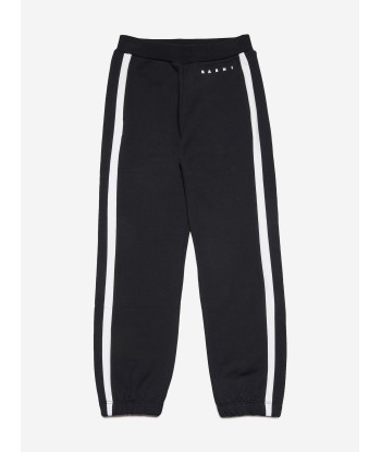 MARNI Kids Stripe Logo Joggers in Black Fin de série