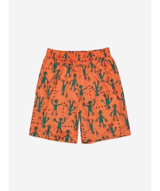 MARNI Boys Frog Print Swim Shorts in Orange de l' environnement