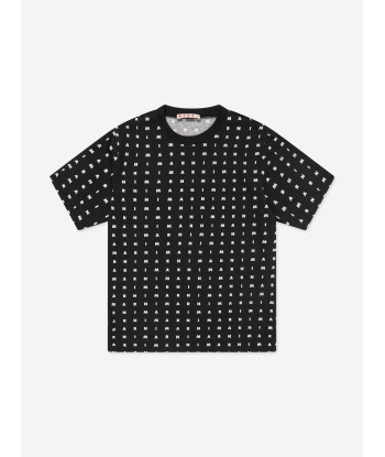 MARNI Kids Logo T-Shirt in Black Par le système avancé 