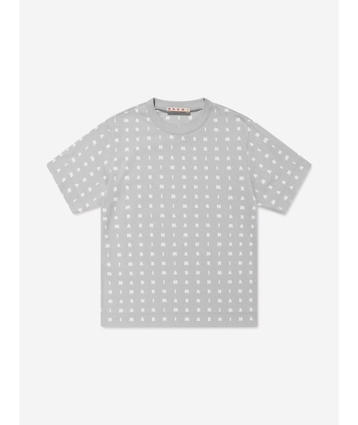 MARNI Kids Logo T-Shirt in Grey 2023