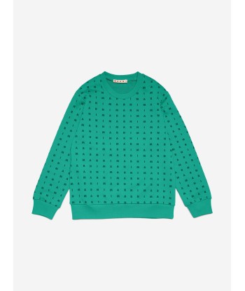 MARNI Kids Logo Sweatshirt in Green à prix réduit toute l'année