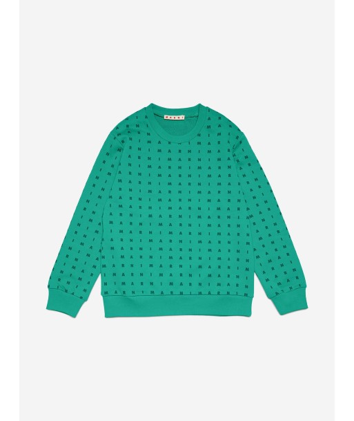 MARNI Kids Logo Sweatshirt in Green à prix réduit toute l'année