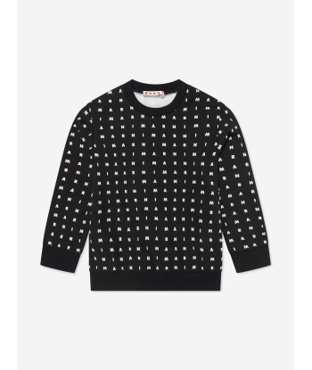 MARNI Kids Logo Sweatshirt in Black pas cher chine