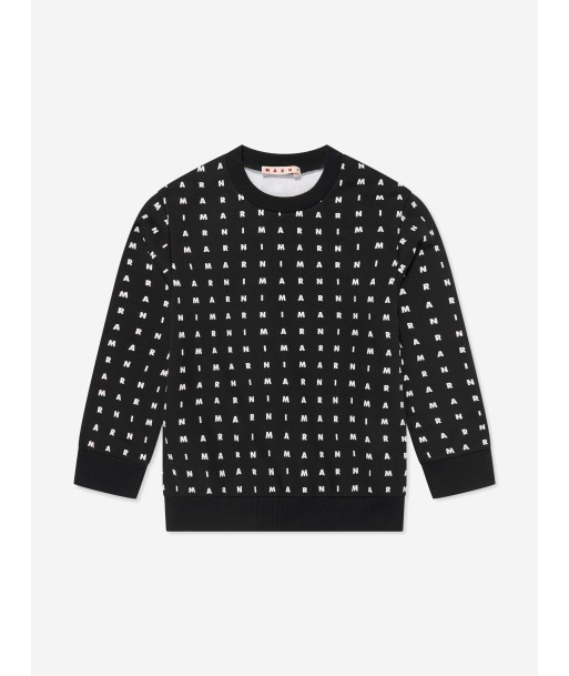 MARNI Kids Logo Sweatshirt in Black pas cher chine