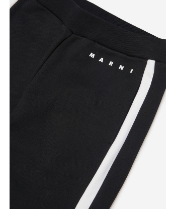 MARNI Kids Stripe Logo Joggers in Black Fin de série