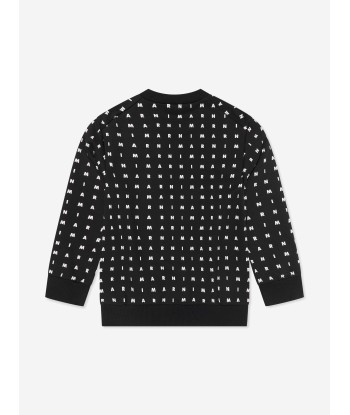 MARNI Kids Logo Sweatshirt in Black pas cher chine