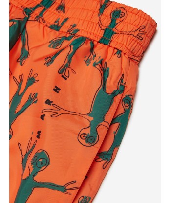 MARNI Boys Frog Print Swim Shorts in Orange de l' environnement