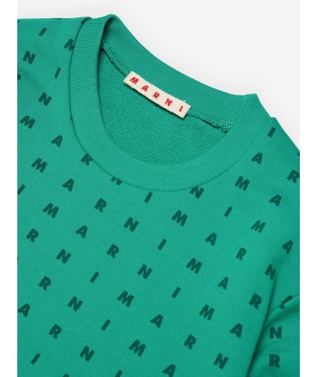 MARNI Kids Logo Sweatshirt in Green à prix réduit toute l'année