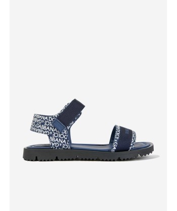 Dolce & Gabbana Boys Technical Fabric Logo Sandals in Blue JUSQU'A -70%! 