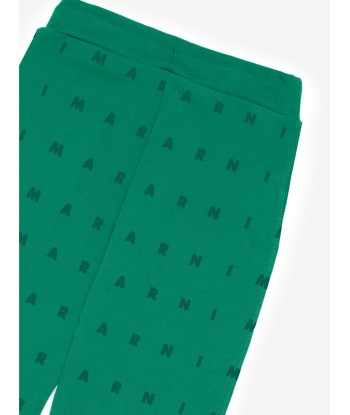 MARNI Kids Logo Joggers in Green plus qu'un jeu 