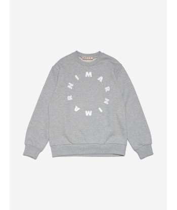 MARNI Kids Roung Logo Sweatshirt in Grey Pour