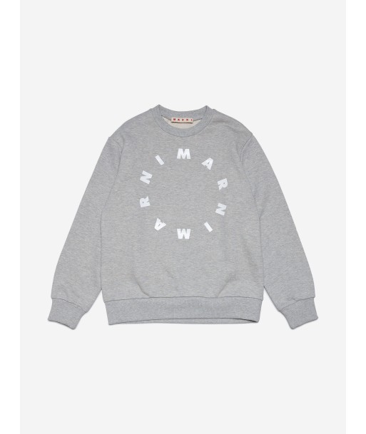 MARNI Kids Roung Logo Sweatshirt in Grey Pour