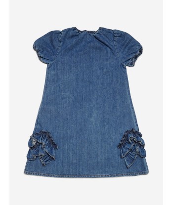 MARNI Girls Denim Ruffle Dress in Blue Comment ça marche