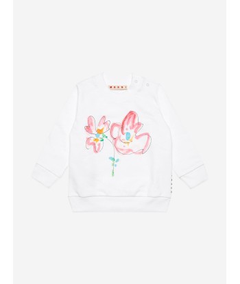 MARNI Baby Girls Flower Print Sweatshirt in White suggérées chez