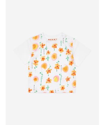 MARNI Baby Girls Flower Print T-Shirt in White les ligaments