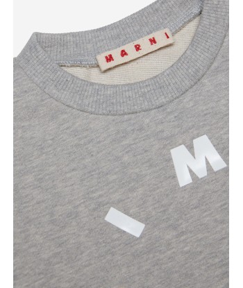 MARNI Kids Roung Logo Sweatshirt in Grey Pour