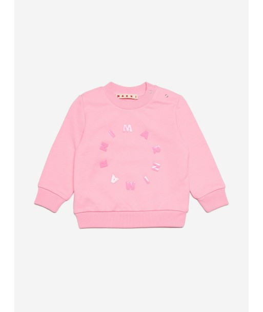 MARNI Baby Girls Round Logo Sweatshirt in Pink livraison gratuite