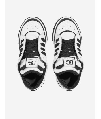 Dolce & Gabbana Boys Leather Logo Lace Up Trainers in White suggérées chez