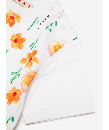 MARNI Baby Girls Flower Print T-Shirt in White les ligaments