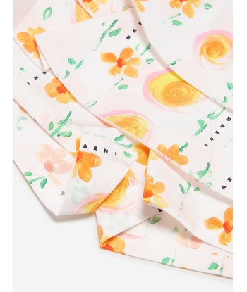 MARNI Baby Girls Flower Print Ruffle Shorts in White la colonne vertébrale