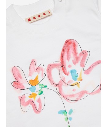 MARNI Baby Girls Flower Print Sweatshirt in White suggérées chez