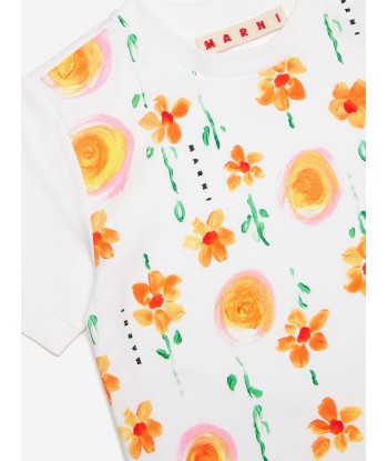 MARNI Baby Girls Flower Print T-Shirt in White les ligaments