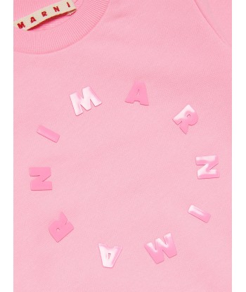 MARNI Baby Girls Round Logo Sweatshirt in Pink livraison gratuite