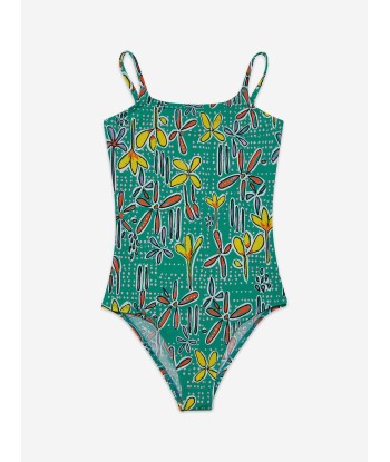 MARNI Girls Carioca Print Swimsuit in Green Venez découvrir notre 