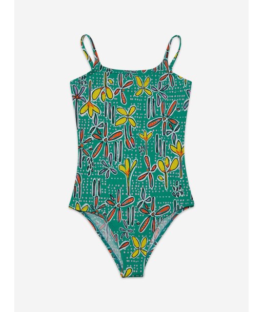 MARNI Girls Carioca Print Swimsuit in Green Venez découvrir notre 