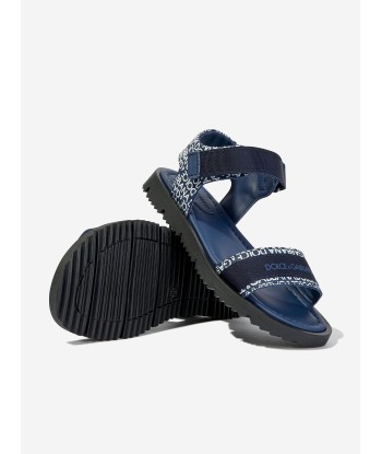 Dolce & Gabbana Boys Technical Fabric Logo Sandals in Blue JUSQU'A -70%! 