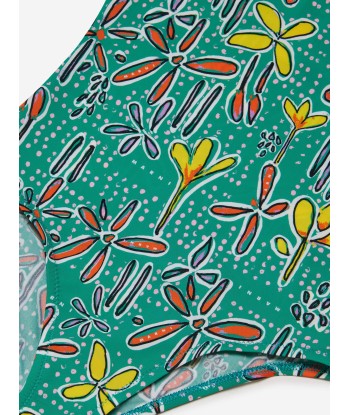 MARNI Girls Carioca Print Swimsuit in Green Venez découvrir notre 