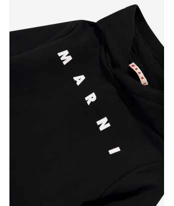 MARNI Kids Logo Hoodie in Black Véritable concentré