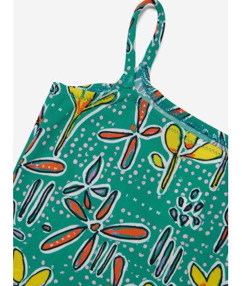 MARNI Girls Carioca Print Swimsuit in Green Venez découvrir notre 