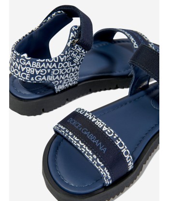 Dolce & Gabbana Boys Technical Fabric Logo Sandals in Blue JUSQU'A -70%! 