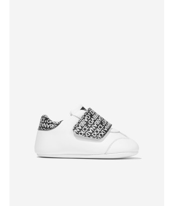 Dolce & Gabbana Baby Boys Leather Slip On Trainers in White les ctes