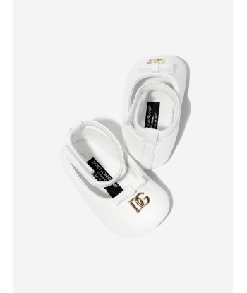 Dolce & Gabbana Baby Girls Leather Pre-Walkers in White des créatures d'habitude