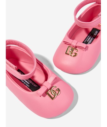 Dolce & Gabbana Baby Girls Leather Pre Walker Shoes in Pink sur le site 