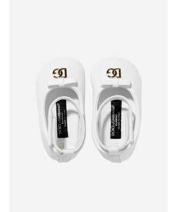 Dolce & Gabbana Baby Girls Leather Pre-Walkers in White des créatures d'habitude