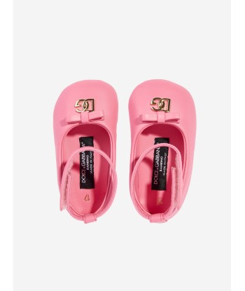 Dolce & Gabbana Baby Girls Leather Pre Walker Shoes in Pink sur le site 