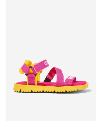 Dolce & Gabbana Girls Technical Fabric Sandals in Multicolour la livraison gratuite