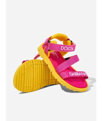 Dolce & Gabbana Girls Technical Fabric Sandals in Multicolour la livraison gratuite