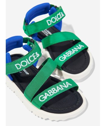 Dolce & Gabbana Boys Technical Fabric Sandals in Green votre restaurant rapide dans 