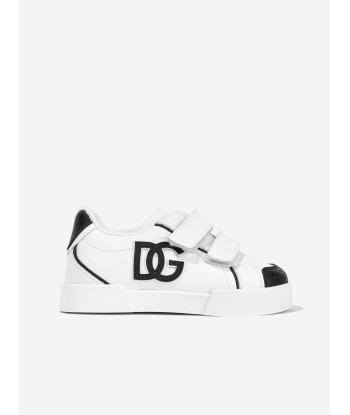 Dolce & Gabbana Kids Leather Portofino Trainers in White prix pour 